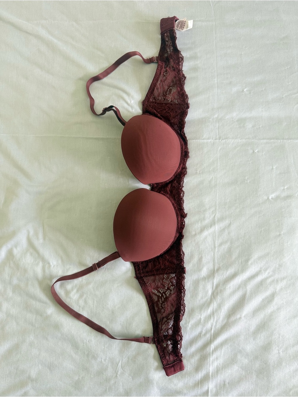 ANDREA FENZI Lace Push-Up Bra in Burgundy